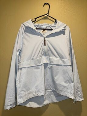 LIV Women’s White Lightweight Hoodie Windbreaker Athleisure Jacket Size L